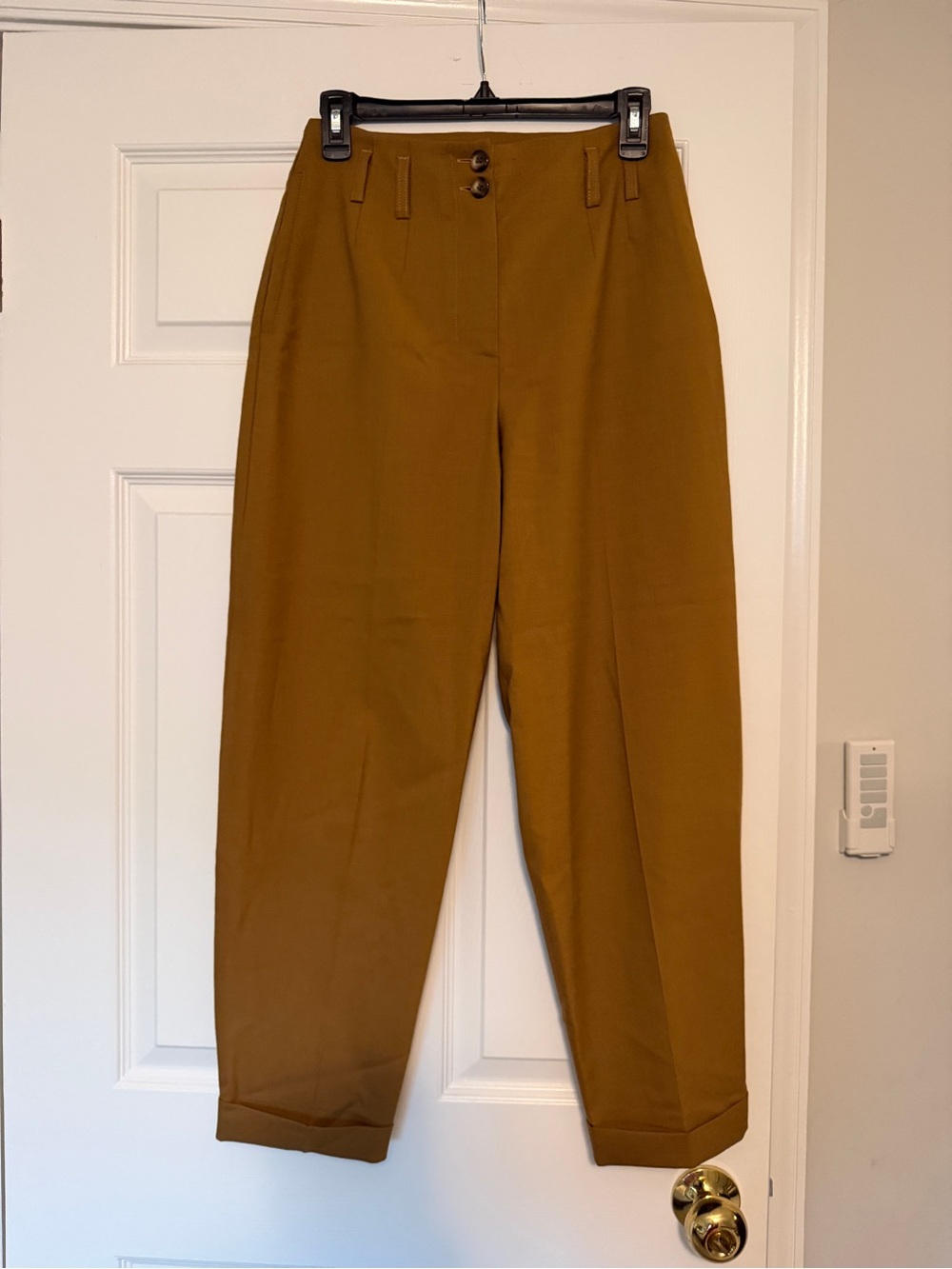 Whistles High-Rise Womens Trousers - Mustard Brown